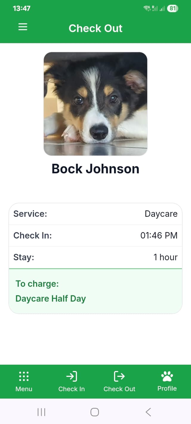 Dog check-out in Bockland